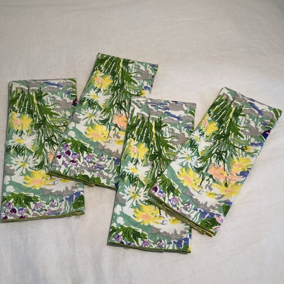 Set of four guests towels spring floral retro vintage - Picture 14 of 14